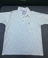 VTG 70s Grand Slam Munsingwear Penguin Men s Polo Shirt Cream Abstract Print XL