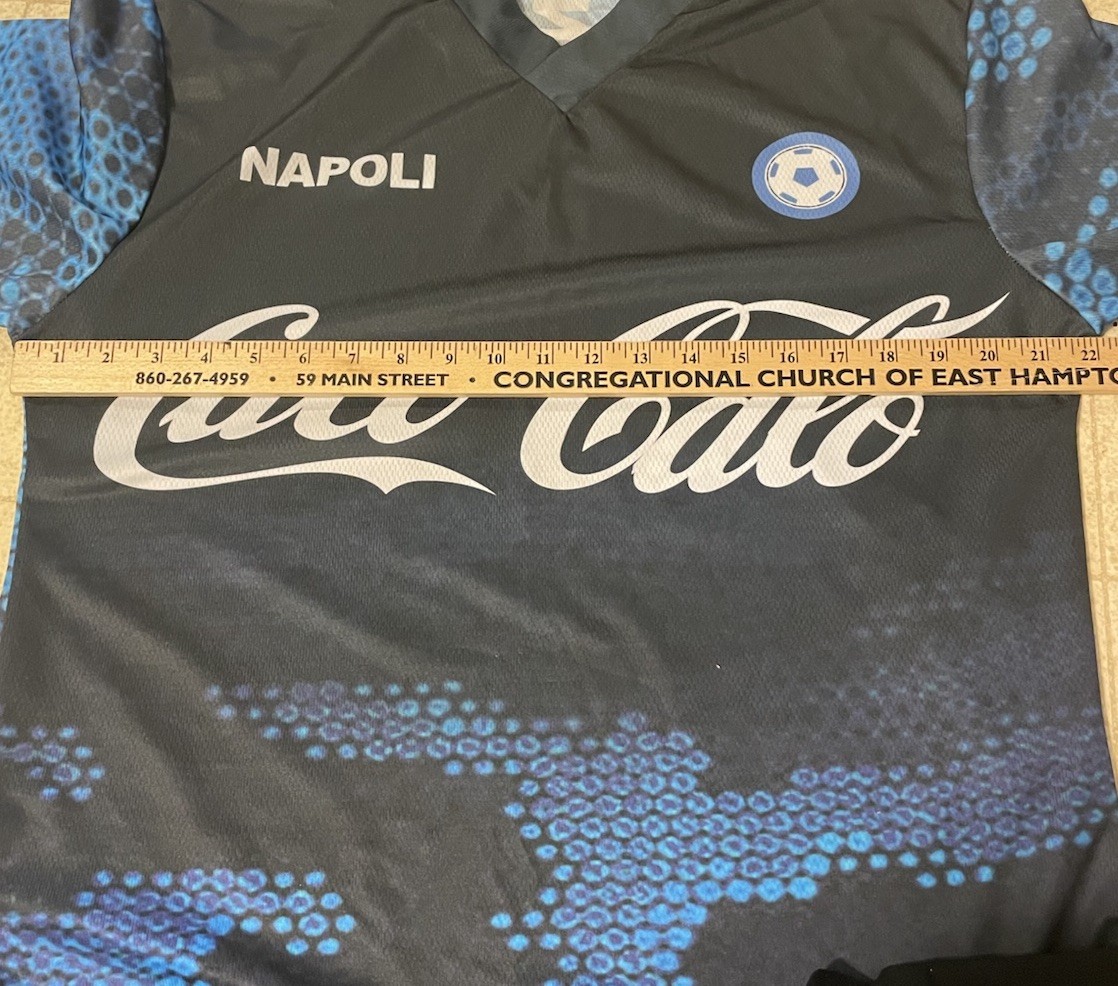 Napoli EA7 Coca-Cola Pre-Match Jersey Men's Large Blue White