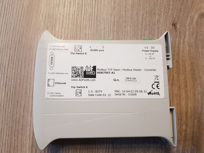 Wachendorf ADF Web Gateway TCP Server  / Modbus Slave RTU Master HD67507-A1