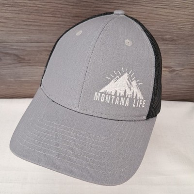 Montana Life Gray Snapback Cap Hat with Black Mesh Back