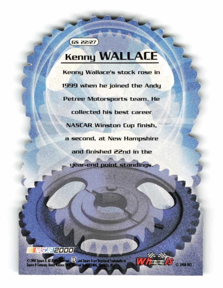 2000 Wheels High Gear #GS 22 Kenny Wallace Gear Shifters Andy Petree Racing - Image 2 of 2