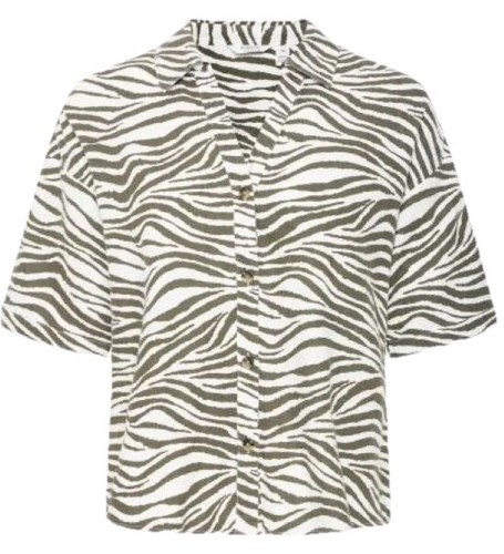 Shirt Short Sleeves Animal Print Womens Casual Relaxed Fit B.YOUNG Size 8-12 UK - Picture 12 of 21