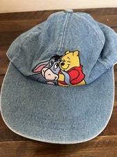 VTG Disney Winnie The Pooh Eeyore Denim Ball Cap One Size Embroidered Elastic