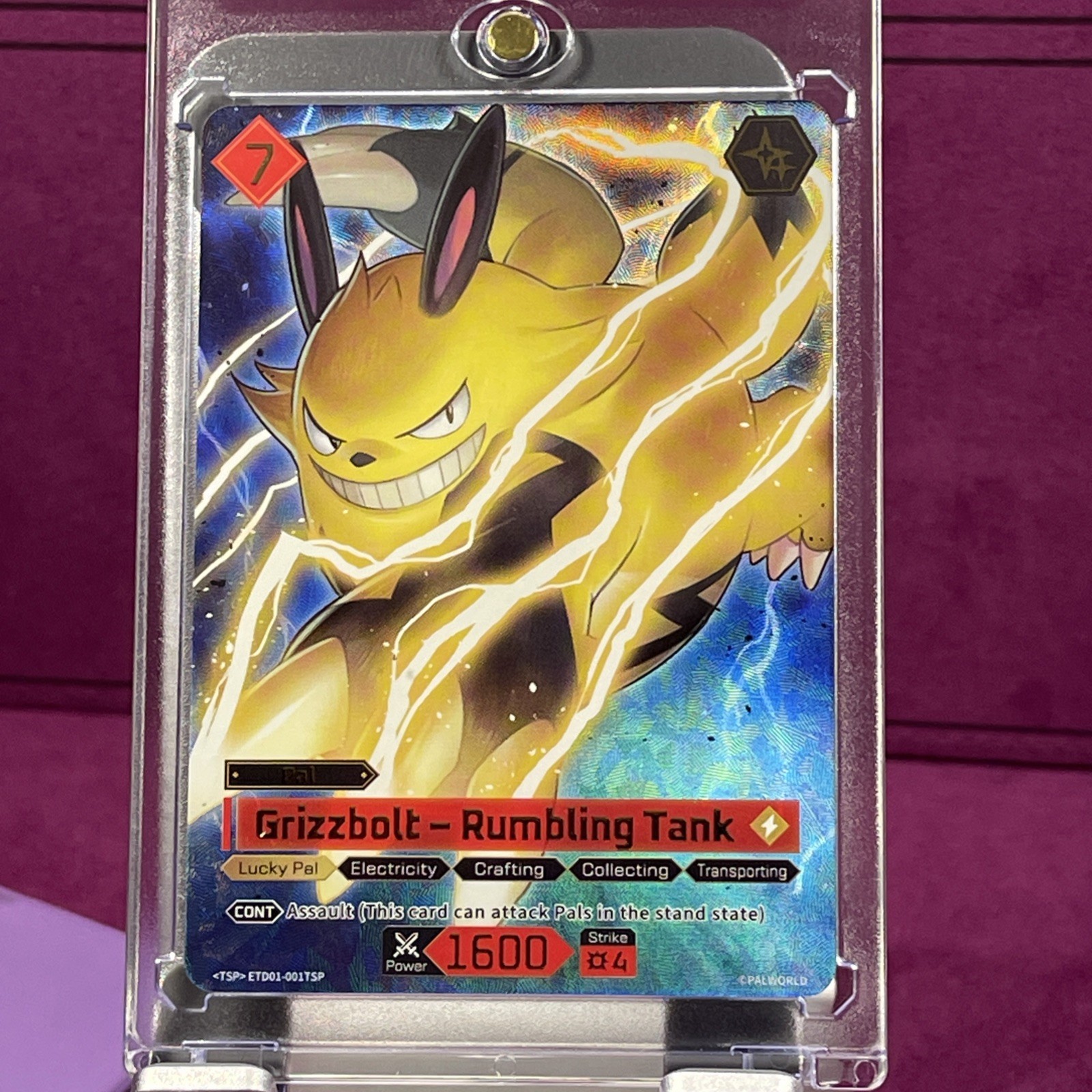 SUPER PARALLEL - Palworld TCG Grizzbolt Rumbling Tank SP 1st Ed ED01-001TSP ENG