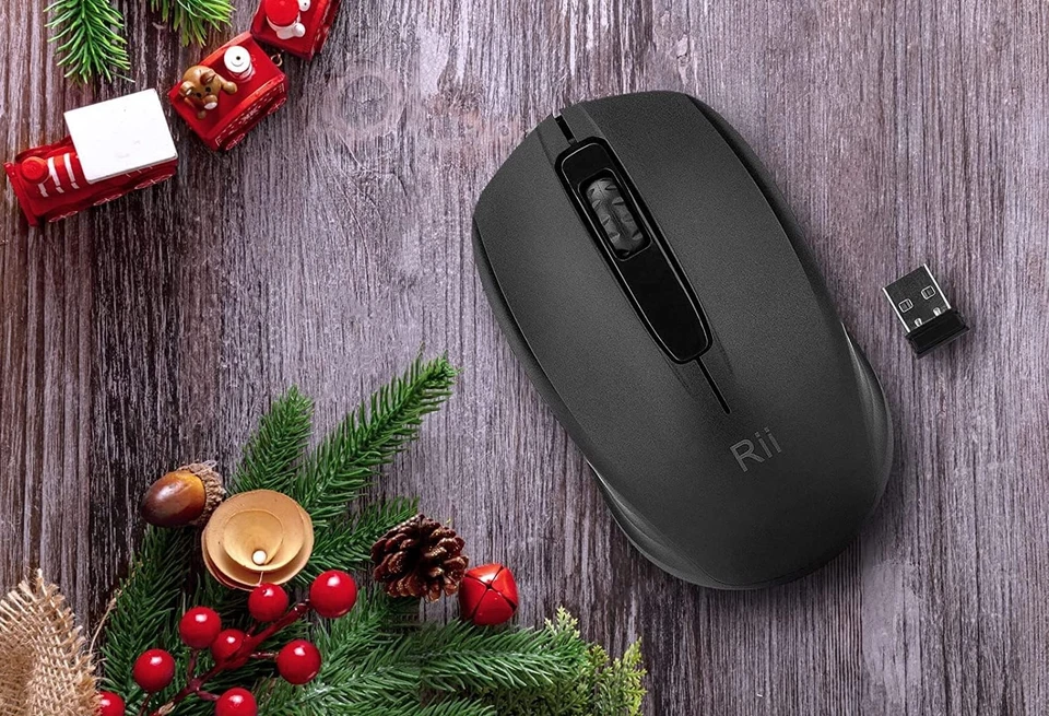 Rii Wireless Mouse 2.4G Portable Optical USB Computer Mouse for PC Laptop Black - Image 2 of 4