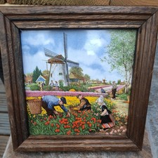 Royal Schwabap Tile 1984 Ter Steege BV Holland Royal Mosa Tulips in Frame