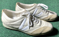 Ecco Leather Shoes Womens Size 10 Beige Brown Walking Driving Perforated