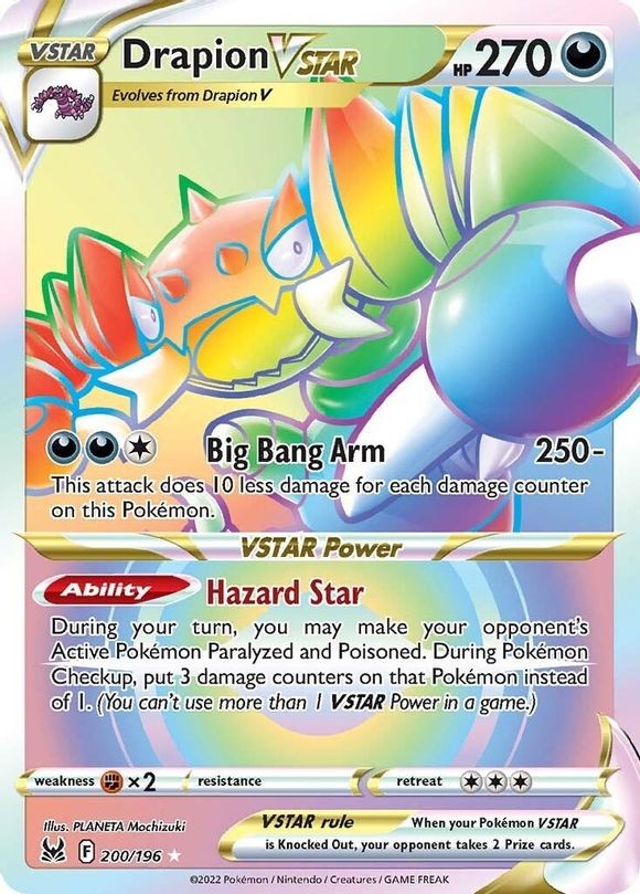 Drapion VSTAR - 200/196 - Pokemon Lost Origins Secret Rare Card NM