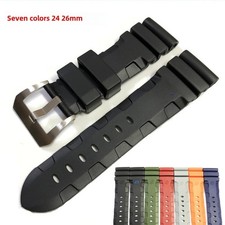 Correa de reloj de goma de alta calidad para hombre hebilla de pasador 22 24 26 mm para Panerai