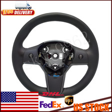 New Driver Heated Leather Steering Wheel Blac...