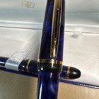 Waterman Phileas Blue Marble & Gold Trim Fountain Pen Set In Box Need Ink — photo 7