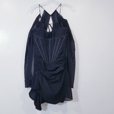 House of CB Gianna Corset Silk Long Sleeves Women XS Mini Dress Cocktail Party 