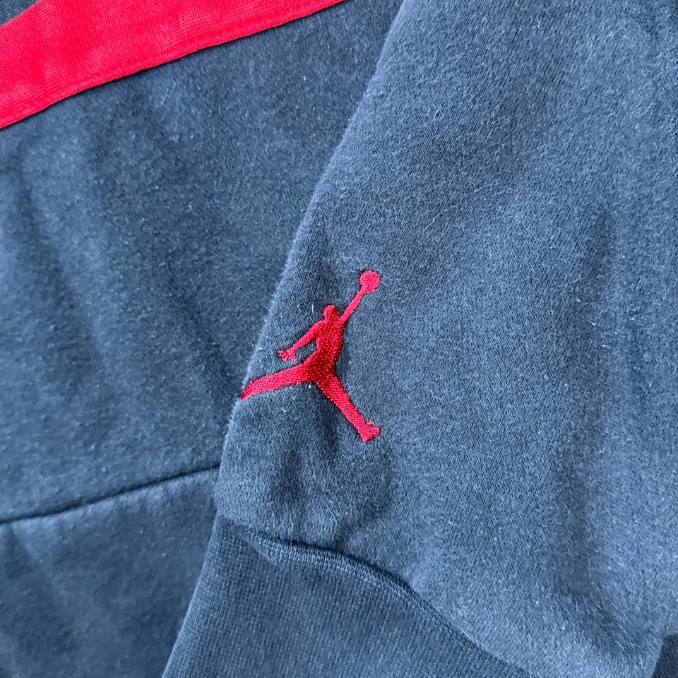 Sudadera con Capucha Jordan Para Hombres XL Rayas Negras Logo Air Jumpman Pullover Polar Foto 3 de 4