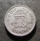 1946 George VI Sixpence — photo from another recent sale