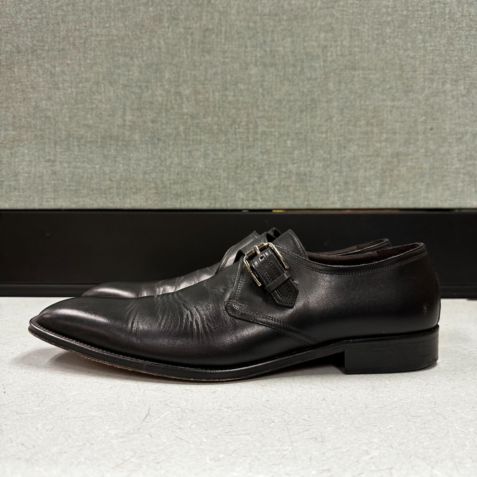 Testoni Basic Single Monk Strap Black Dress Shoes… - image 2