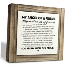 Wooden Friend Plaque, Desk Decor - Bestie Gift for Home & Room Decor 