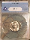 1939-D Jefferson Nickel MS65 ANACS — photo 1