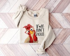 Funny Chicken Lady Sweatshirt Farm Animal Lover Farmer Apparel
