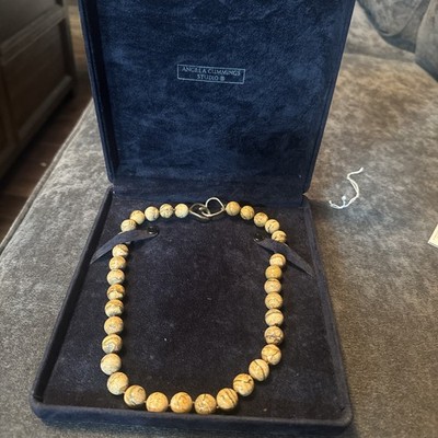 Angela Cummings AC Studio Leopard Jasper Necklace 19'' long