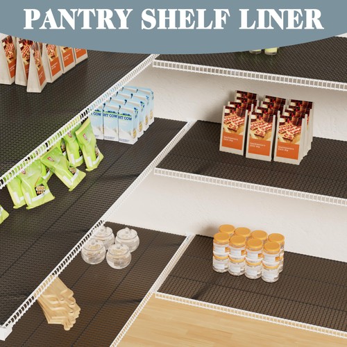 Thick Pantry Shelf Liner 12 inch Wide: Standard Size (12 by 360 Inch) Wire Sh... - Picture 2 of 8