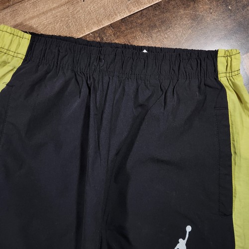 Vintage Air Jordan Flight Windbreaker Track Pants Youth XL Black Neon Green Snap - Picture 4 of 11
