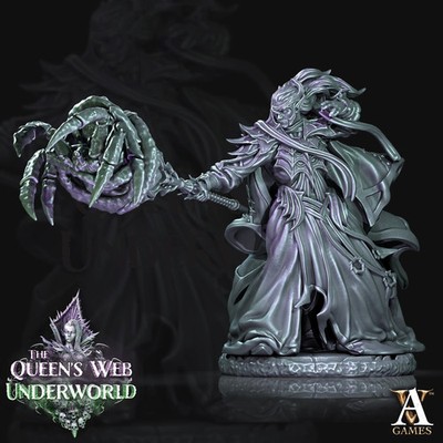 Dark elf Archmage miniature - DnD miniatures - Role Playing Game - Tabletop Mini
