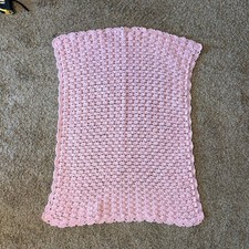 Handmade baby girl pink knitted baby blanket