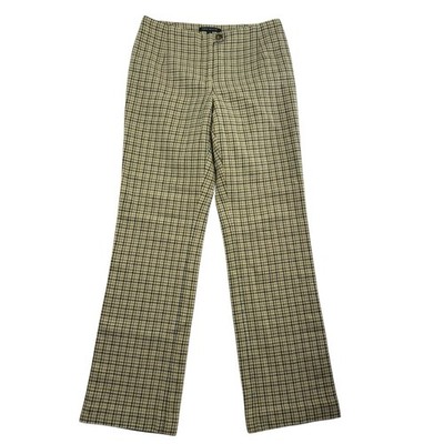 Vtg David Meister Sz 2 Plaid Pants Straight Leg Wool Blend Academia Retro Hippie