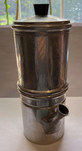 Vintage Italian Aluminum Flip Coffee Maker Pot Stovetop Italy Drip