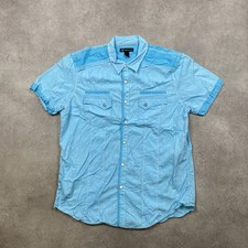 Vintage Western Shirt Womens Large Cowgirl USA Snap Down, Blue