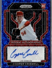 2022 Prizm Cooper Criswell Rookie Autographs Blue Donut Circle /50 RA-CC Angels