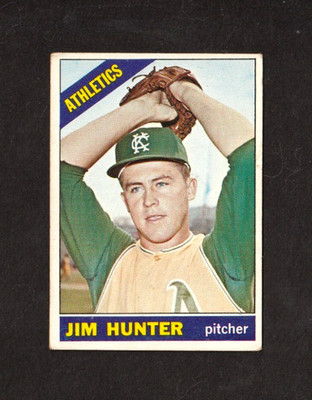 1965 Topps Baseball Jim ''Catfish'' Hunter #36 Hall Of Famer
