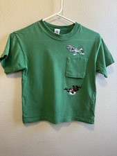 Rare Looney Tunes Kids Green Upside Down Pocket T-Shirt Bugs Bunny Taz Cartoon