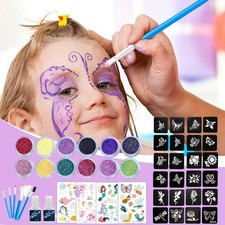 Kids Face Painting Kit Glittering Face Body Painting Set 12 Colors approving