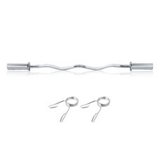 Olympic EZ Barbell Curl Bar 2'' Weights Strength Arm Training Home Gym Exercise