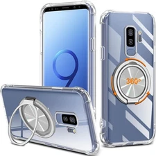 Compatible for Samsung Galaxy S9 Plus Phone Case, 360° Rotatable Ring Holder Ki