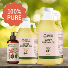 Pure Sweet Almond Oil - Skin, Hair, Face - Natural Carrier, Massage, DIY, Bulk