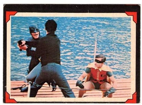 1966 OPC Batman Riddler Back #37 Showdown on the Sea — Raw