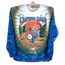 Vintage Liquid Blue Grateful Dead Long Sleeve T-Shirt 90s 1994 Fall Concert SZ l