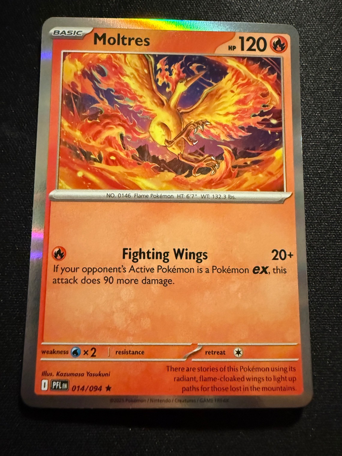 Moltres Reverse Holo Rare ME02: Phantasmal Flames 014/094 LP 1