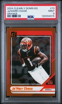 2024 PANINI CLEARLY DONRUSS ORANGE #13 JA'MARR CHASE 1/199 PSA 9