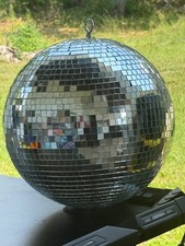 Hanging Large Vintage Mirrored Disco Ball 11.5" Party Decor Mirror Ball LV