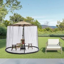 Paravento Tavolo Ombrellone Patio con Barriera Antiparassitaria e Grande Ingress