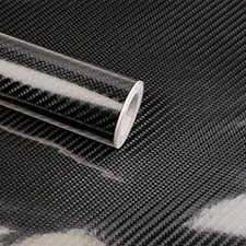 6D Carbon Fiber Vinyl Wrap Roll, Glossy Car Film 1ft x 5ft Carbon Fiber Black