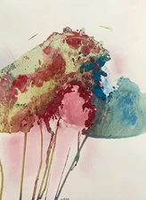 Abstract Mixed Media Painting on 11 X 15” Paper Contemporary