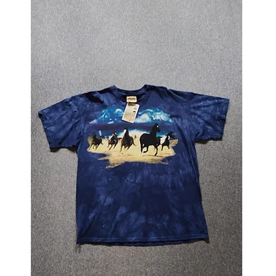 The Mountain Vintage 90s Camiseta Caballos Azul - Imagen 1 de 4