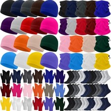 74 Pcs Bulk Winter Beanies Gloves Scarf Sock Sets for Men Women, Fleece Hats ...