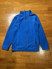 Columbia Blue Fleece Jacket Full Zip Kids Size Large Long Sleeve Pockets