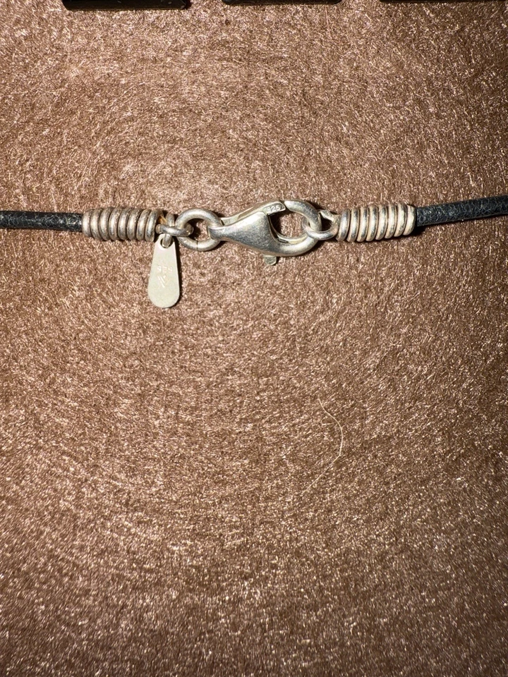 Collar Cordón Cuero Coral Rojo Esponja Vintage Lg Silpada Plata Esterlina N0965 Foto 3 de 4