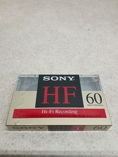 SONY HF 60 Minute Normal Bias Factory Sealed Blank Cassette Tape Hi-Fi Recording
